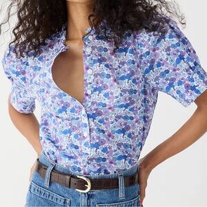 ***FINAL PRICE*** 
NWT-J Crew pop over top in Arrow Liberty print Size XS